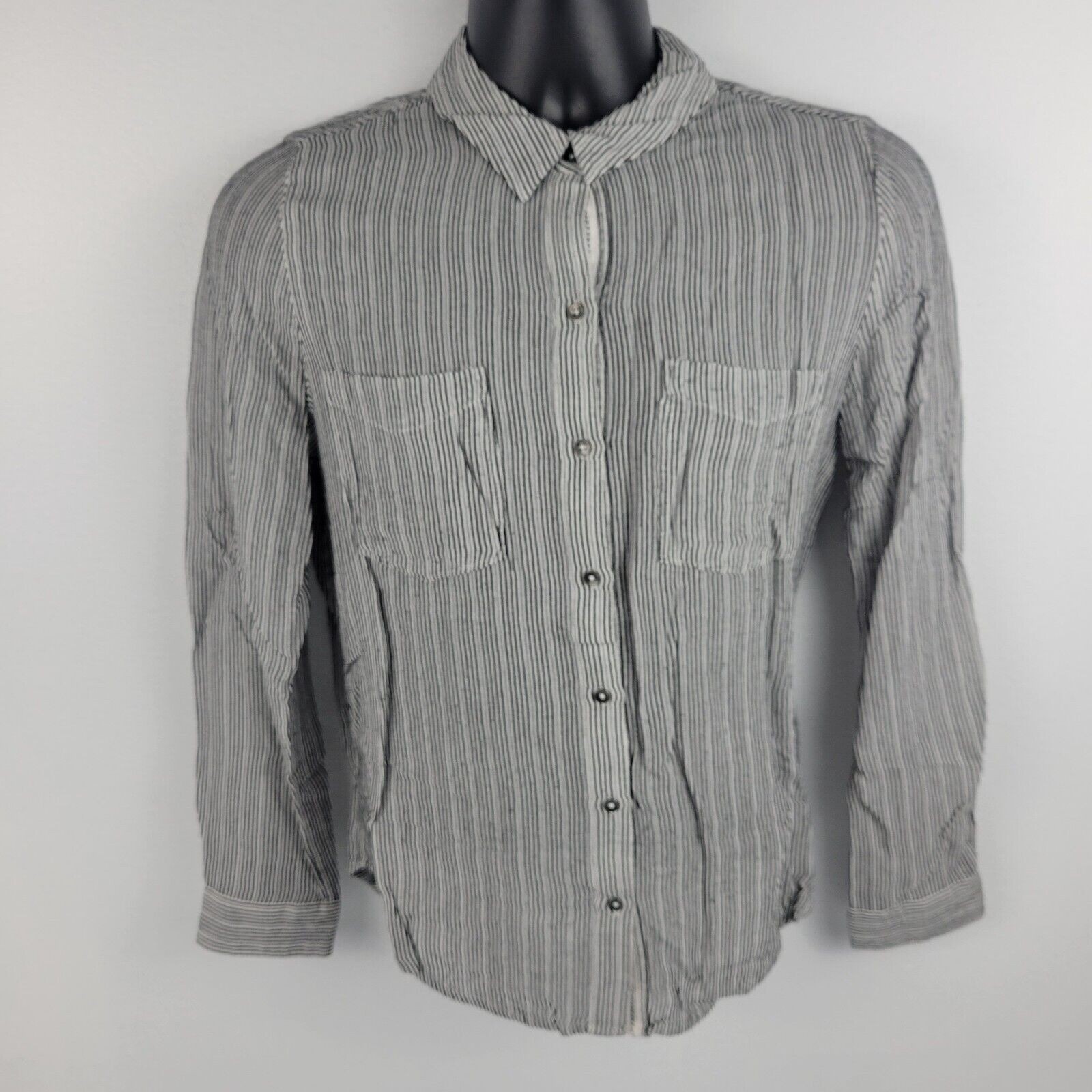 Lucky Brand Button Down Shirt Blouse 63 Womens Viscose M